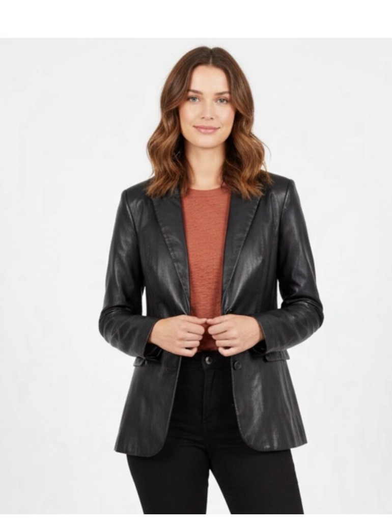Joie Black Lamb Leather Blazer